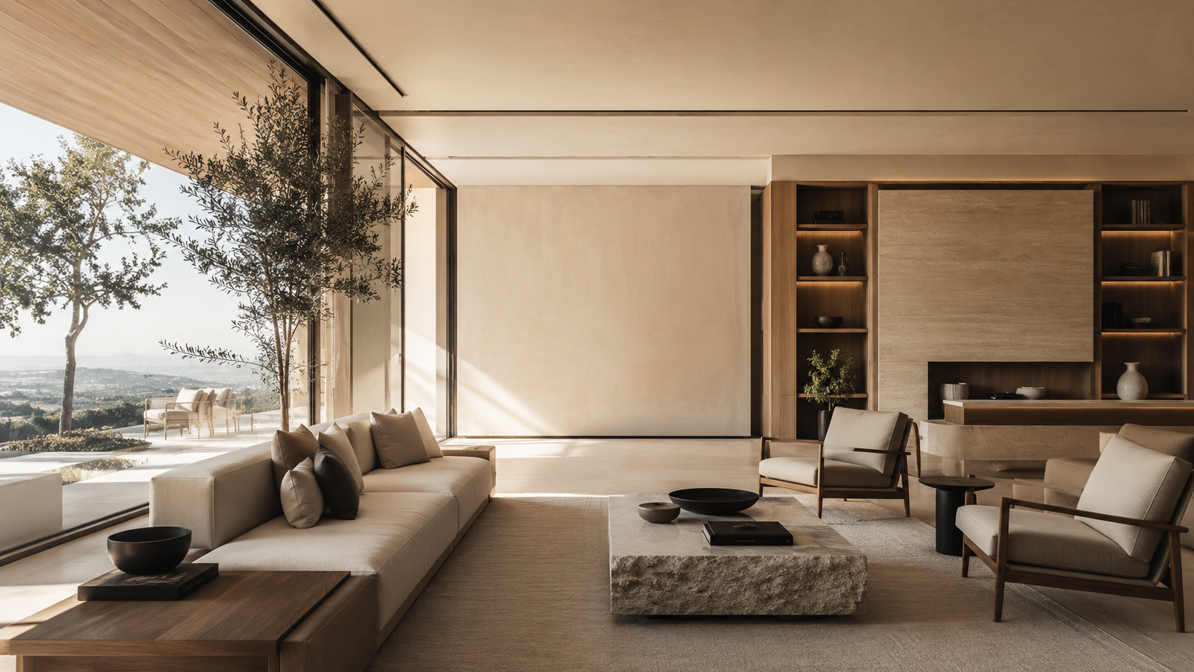 Sala de estar de un proyecto residencial diseñado por Centro Arquitectura